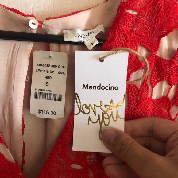 NWT Mendocino Red Lace Romper - Picture 3 of 5